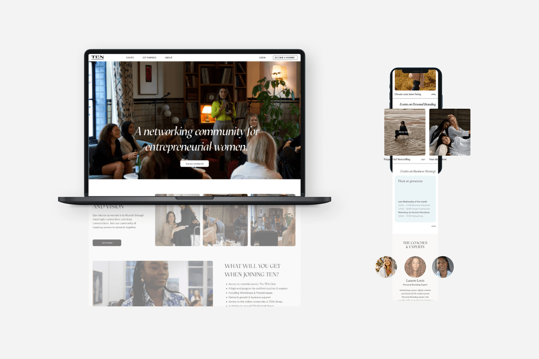 TEN women community mockup